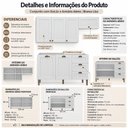 Ver imagem 6 de Cozinha Completa Modulada 3 Peças 6 Portas 3 Gavetas 190cm Provençal Branco - Mademovel