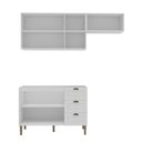 Ver imagem 7 de Cozinha Completa Modulada 3 Peças 6 Portas 3 Gavetas 190cm Provençal Branco - Mademovel