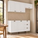Ver imagem 3 de Cozinha Completa Modulada 3 Peças 6 Portas 3 Gavetas 190cm Provençal Branco - Mademovel