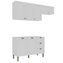 Ver imagem 4 de Cozinha Completa Modulada 3 Peças 6 Portas 3 Gavetas 190cm Provençal Branco - Mademovel