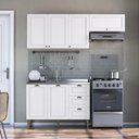 Ver imagem 1 de Cozinha Completa Modulada 3 Peças 6 Portas 3 Gavetas 190cm Provençal Branco - Mademovel