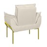 Poltrona Decorativa Luxo Recepção Clínica Estética Dourado Cor:bege - 3