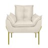 Poltrona Decorativa Luxo Recepção Clínica Estética Dourado Cor:bege - 5