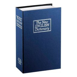 Cofre Camuflado C/chave Formato de Livro Guarda Valores 24cm:azul - 3