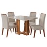 Conjunto Sala de Jantar Mesa 120x79,2cm Tampo com Vidro 4 Cadeiras Riviera - 2