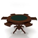 Ver imagem 2 de Conjunto Mesa de Jogos Bellagio e 6 Cadeiras Madeira Poker Base Estrela Linho Offwhite/imbuia