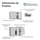 Ver imagem 4 de Armário de Cozinha Compacta 180 Cm Branco/branco Veludo Lux Madesa 03