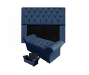 Ver imagem 1 de Jogo Cabeceira Mirage e Calçadeira Baú Veneza Solteiro 90 cm Suede Azul Marinho - LM DECOR