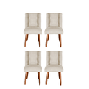 Ver imagem 1 de Kit 4 Cadeiras Sala de Jantar Cozinha Estofada Paris Suede:bege