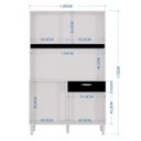 Ver imagem 3 de Cozinha Ambiente Kit Cassia 8 Portas Branco Preto - Poquema