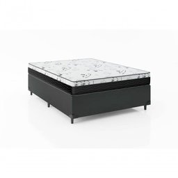 Cama Box Casal 138 Preto com Colchão D33 One Face Bello Box 58x138x188 - 1 Cama Box Casal 138 Preto com Colchão D33 One Face Bello Box 58x138x188 - 1