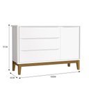 Ver imagem 4 de Cômoda Infantil com Porta e 3 Gavetas Classic Branco Fosco com Pés Amadeirado - Reller Móveis