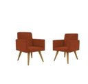 Ver imagem 1 de Kit com 2 Poltrona Decorativa Talita Cor Terra Cota