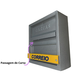 Caixa de Correio Caixinha Correspondência Portão Grade Horizontal:cinza - 2
