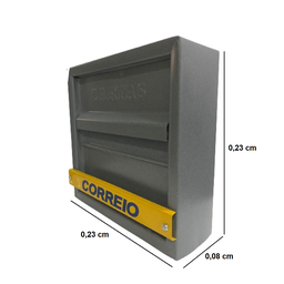 Caixa de Correio Caixinha Correspondência Portão Grade Horizontal:cinza - 4