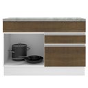 Ver imagem 5 de Balcão de Pia Armário de Cozinha 120 cm 1 Porta e 2 Gavetas (Com Tampo) Branco/Rustic Glamy Madesa