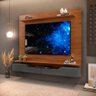 Painel Tv Quarto até 60 Polegadas Freijó Cinza Urbano Levi Dj Móveis - 1