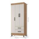 Ver imagem 4 de Guarda Roupa 3 Portas Alambari Nature Off White