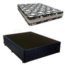 Ver imagem 2 de Cama Base Box Baú Casal Super Black Sintético Preto + Colchão Casal Super Black D33 28x138x188