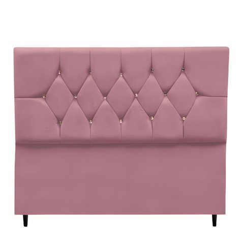 Cabeceira Estofada Cama Box Solteirão 100 Cm Suede Dubai:rosê