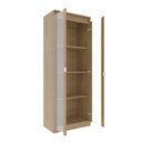 Ver imagem 4 de Armário Multiuso 60cm com 2 Portas de Vidro e 3 Prateleiras Am Marrom/Amêndoa
