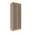 Ver imagem 2 de Armário Multiuso 60cm com 2 Portas de Vidro e 3 Prateleiras Am Marrom/Amêndoa