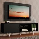 Ver imagem 1 de Rack Madesa Dubai com Pés e Painel para Tv até 58 Polegadas - Preto/preto 8n77
