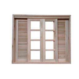 Veneziana Correr Madeira Eucalipto 1,20x1,00 Cx14cm Frainer - 2