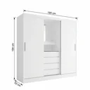 Ver imagem 3 de Guarda-Roupa Solteiro com Espelho 2 Portas de Correr 4 Gavetas Yescasa Branco Itália