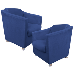 Kit 2 Poltrona Tilla Para Salão de Beleza - Azul Marinho - 2 Kit 2 Poltrona Tilla Para Salão de Beleza - Azul Marinho - 2