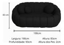 Ver imagem 5 de Namoradeira Concha Decorativa 190cm Sala Suede:preto/liso