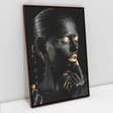 Ver imagem 1 de Quadro Decorativo Mulher Artística em Tela Canvas Tacolado Moldura Flutuante 4,5cm Madeira 80 X 120c