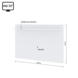 Painel Para TV até 50 Polegadas 1 Prateleira Columbia Espresso Móveis - 5