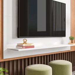 Painel Para TV até 50 Polegadas 1 Prateleira Columbia Espresso Móveis - 11