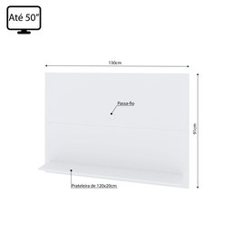 Painel Para TV até 50 Polegadas 1 Prateleira Columbia Espresso Móveis - 4