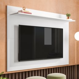 Painel Para TV até 50 Polegadas 1 Prateleira Columbia Espresso Móveis - 9