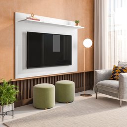 Painel Para TV até 50 Polegadas 1 Prateleira Columbia Espresso Móveis - 6