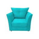 Ver imagem 3 de Kit Namoradeira + 1 Poltrona Decorativa Isis + 1 Puff Retangular Suede Azul Tifany Pés Madeira Mz De