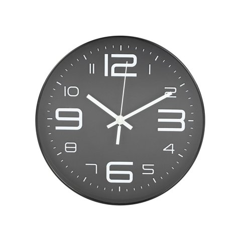 Relógio de Parede Analógico 30x30cm em Acrílico Preto/Branco