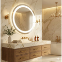 Ver imagem 3 de Espelho 4mm Banheiro Led 3 Cor Redondo 70cm Bivolt Grande Botão Tecla Touch 700 Luz Frontal