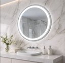 Ver mais imagens de Espelho 4mm Banheiro Led 3 Cor Redondo 70cm Bivolt Grande Botão Tecla Touch 700 Luz Frontal