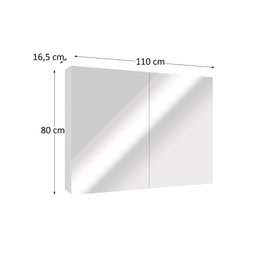 Espelheira de Banheiro Nature Estilare - 110cm Branco - 3