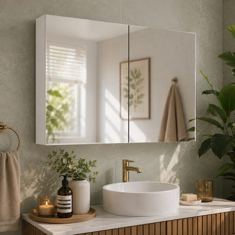 Espelheira de Banheiro Nature Estilare - 110cm Branco