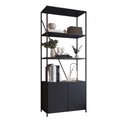 Ver imagem 3 de Estante Industrial 2 Portas Preto 74x180x35,8cm Metal e MDP - Placa e Ponto