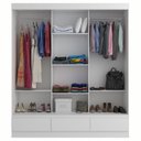 Ver imagem 2 de Guarda Roupa Casal 3 Portas 1 Porta com Espelho e 3 Gavetas Externas Roma Yescasa