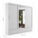 Ver imagem 4 de Guarda Roupa Casal 3 Portas 1 Porta com Espelho e 3 Gavetas Externas Roma Yescasa