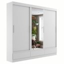 Ver imagem 3 de Guarda Roupa Casal 3 Portas 1 Porta com Espelho e 3 Gavetas Externas Roma Yescasa