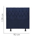 Ver imagem 2 de Cabeceira Estofada Istambul Capitonê 90cm Solteiro Box Quarto Suede Azul Marinho - Ahazzo Móveis