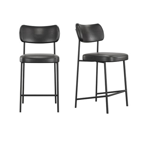 Conjunto 02 Banquetas Medias Mona Courissimo Preto - Ssx Multicoisas