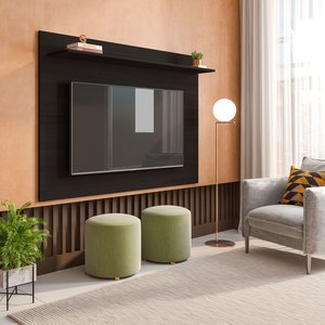 Painel para TV até 50 Polegadas 1 Prateleira Columbia Espresso Móveis